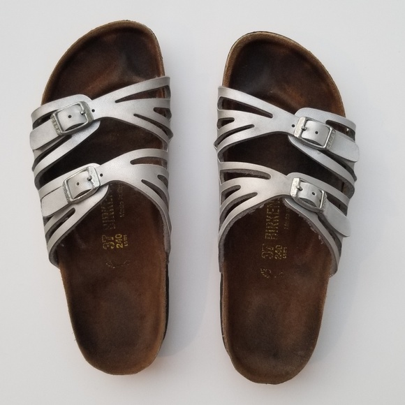 Birkenstock Shoes - Silver Vegan leather Granada Birkenstock